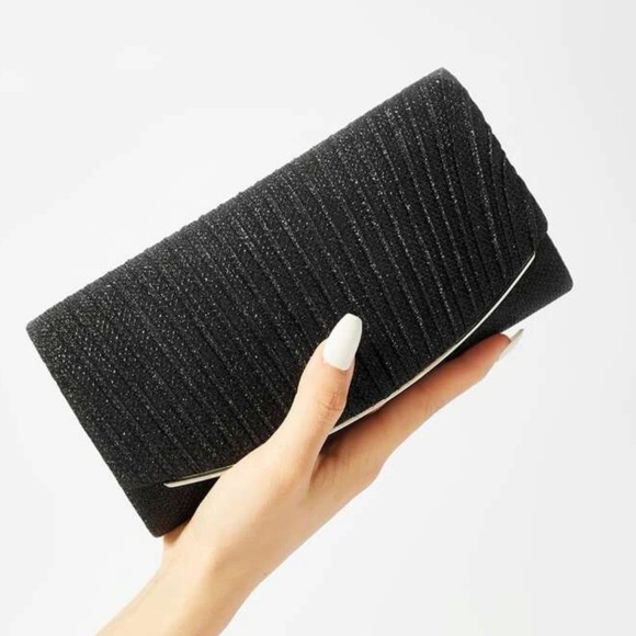 Luxe glitter party evening wedding prom clutch box bag - Picture 8 of 16